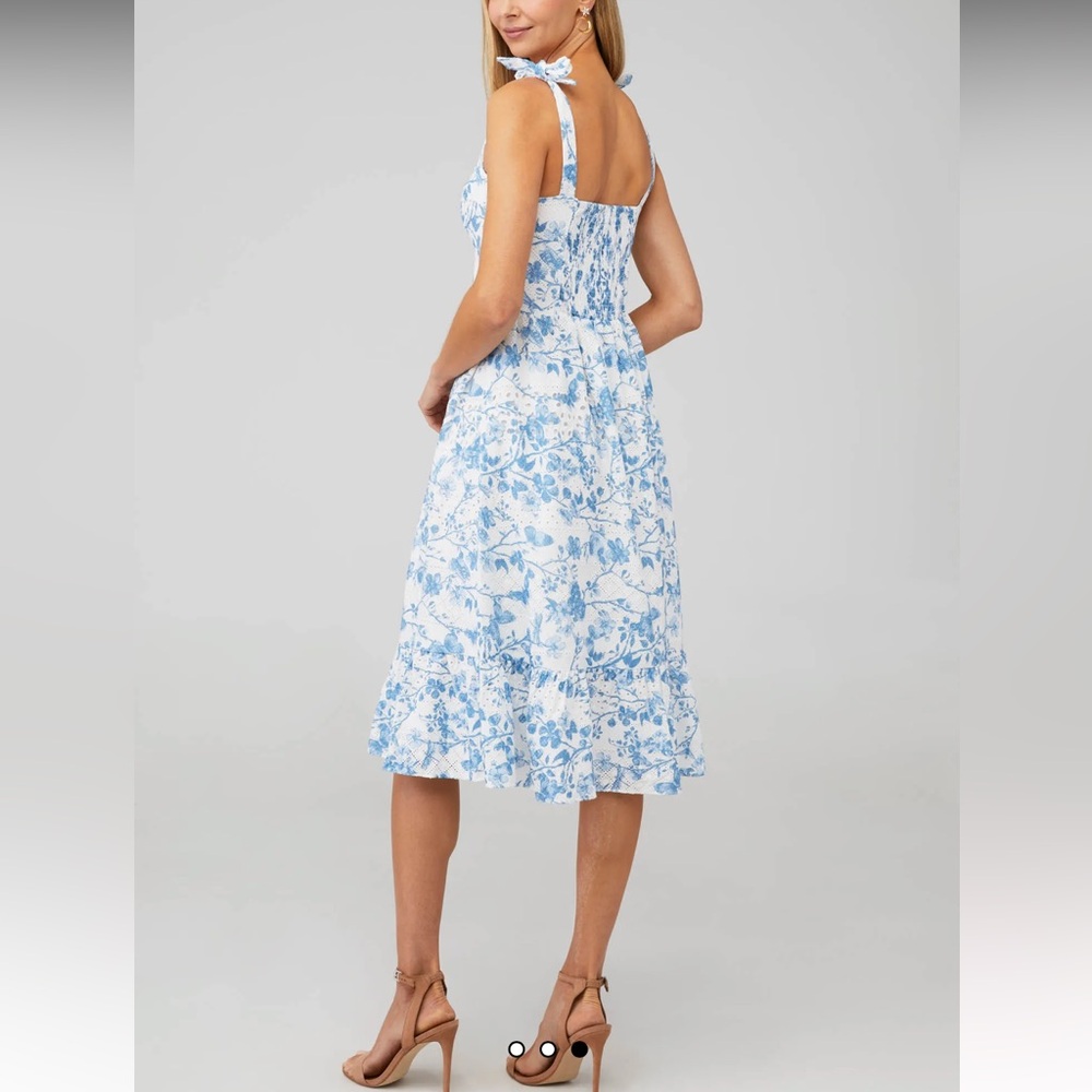 Sophia Rose Floral Eyelet Midi Dress - Picture 3 of 10